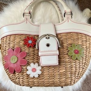 Rare Find! Coach Wicker Flower Basket Tote